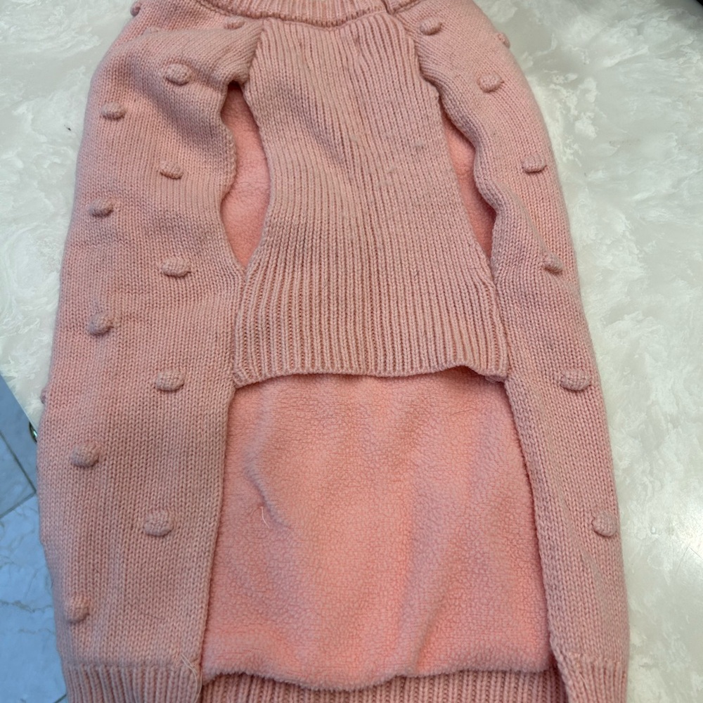 Dog Sweater, Pink with Gold Heart Buttons, NWOT, by Shabby Chic, Sz Medium - Picture 6 of 11